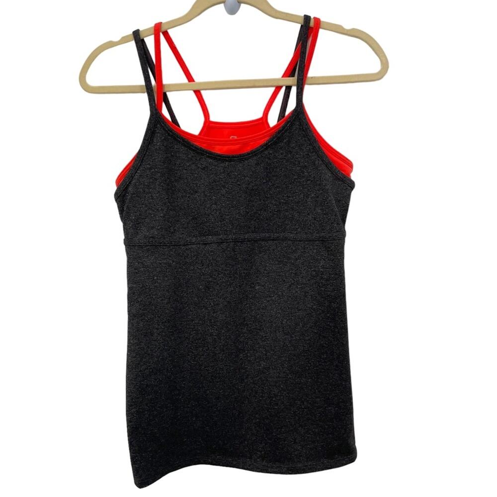 Gap Fit Orange and Grey sports bra  activewear tank set size small
